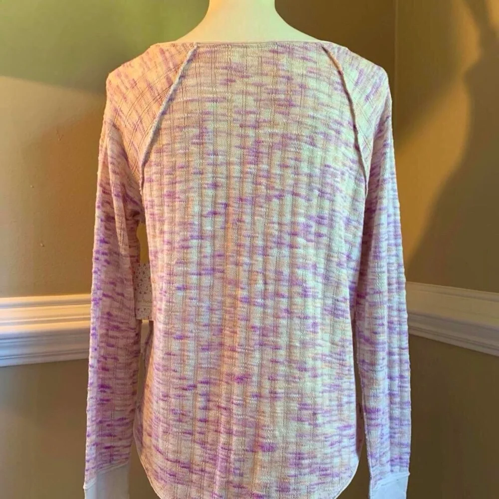 Free People Spaced Out Tee. Size Large. NWT. Pink and Purple Combo.